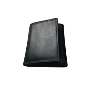 Goodfellow & Co Men's Black Leather Trifold Wallet Classic Casual